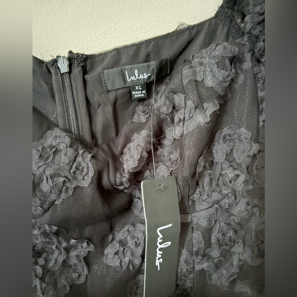 Lulu's Black Floral Lace Midi Dress - Picture 6 of 7